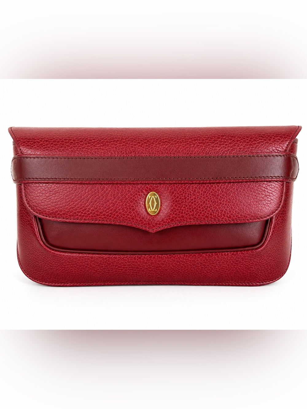 Cartier Must de Cartier Bordeaux Clutch Pouch Vintage w Booklet Dust Bag